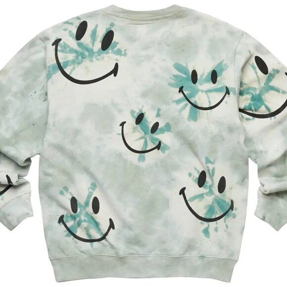 Market Smiley Shibori Dye Crewneck Sweatshirt 'Green' - Picture 2 of 2